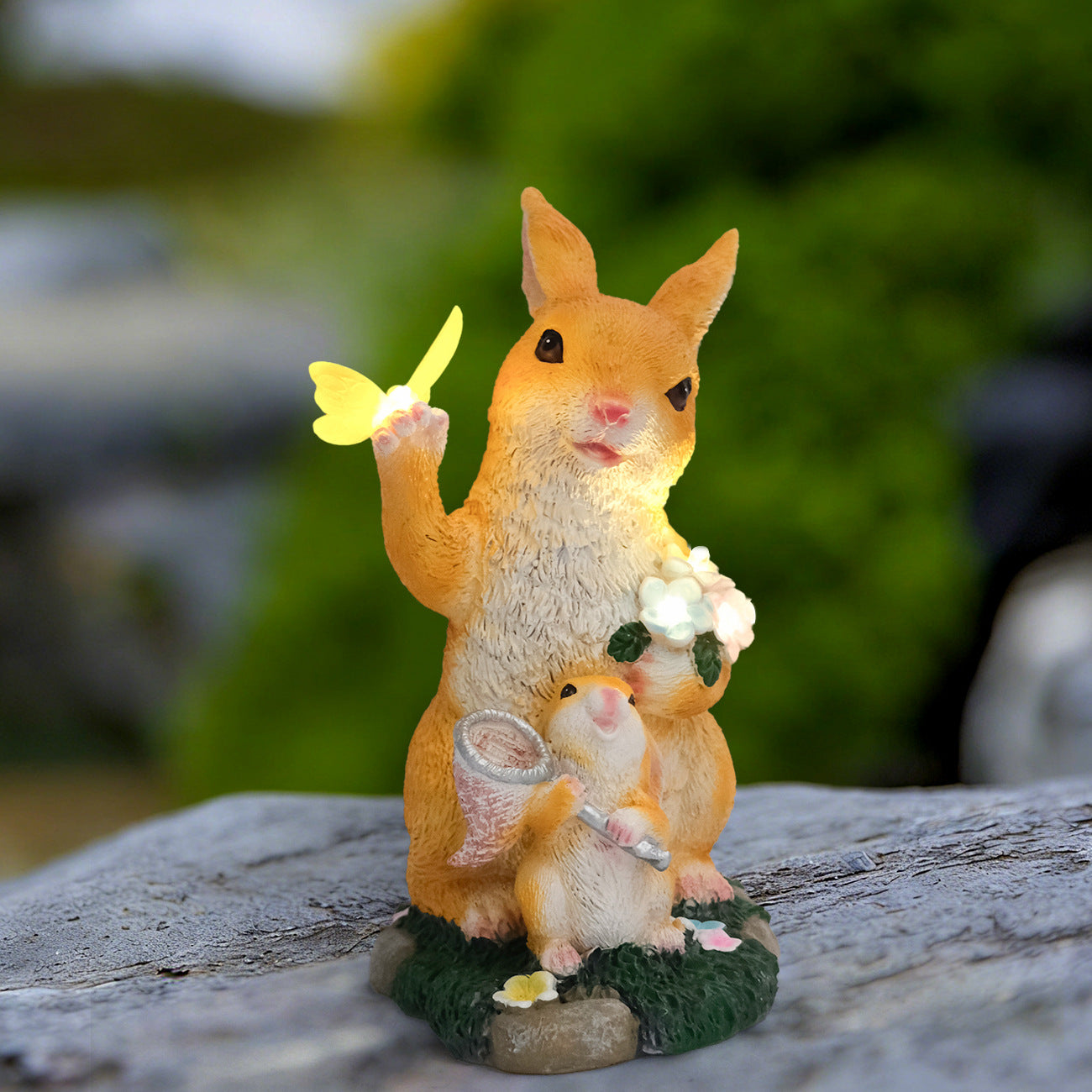 Solar Easter Bunny Garden Statue