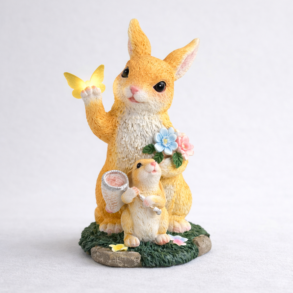 Solar Easter Bunny Garden Statue