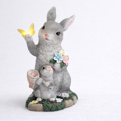 Solar Easter Bunny Garden Statue