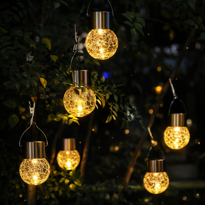 Solar Crackle Glass Ball Garden Lights