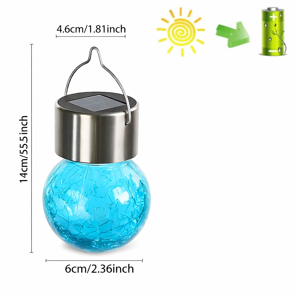 Solar Crackle Glass Ball Garden Lights
