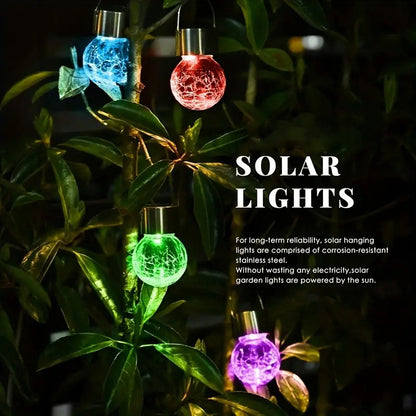 Solar Crackle Glass Ball Garden Lights