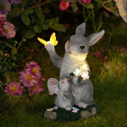 Solar Easter Bunny Garden Statue