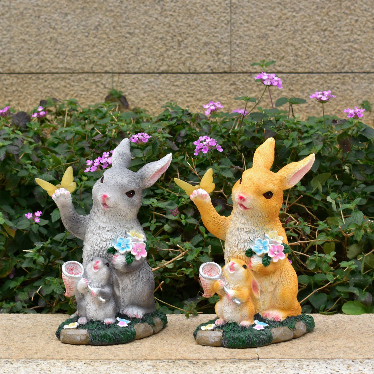 Solar Easter Bunny Garden Statue