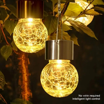 Solar Crackle Glass Ball Garden Lights