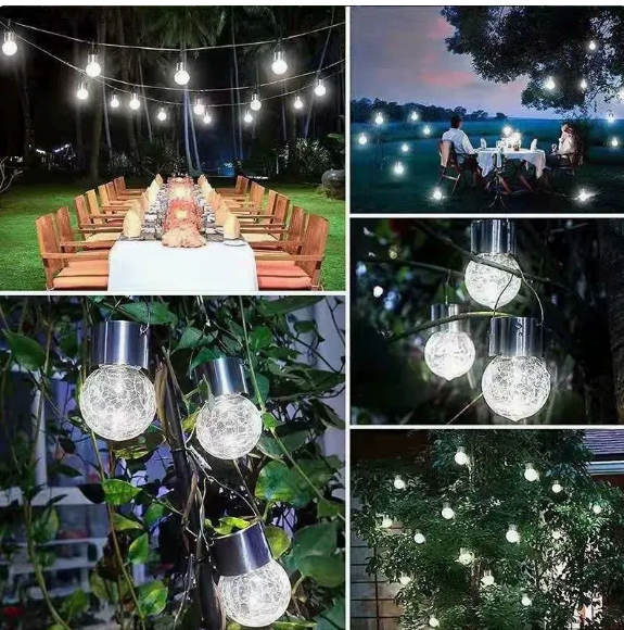 Solar Crackle Glass Ball Garden Lights